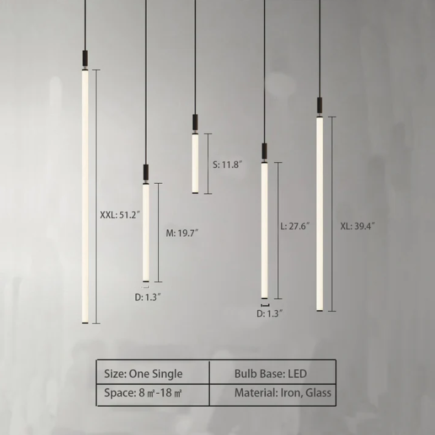 Riviko Sleek Modern Linear Pendant Chandelier - Background Shot