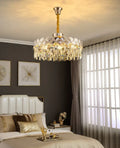 Modern Fish Scale Tiered Crystal Pendant Chandelier Suit for Living Room & Bedroom