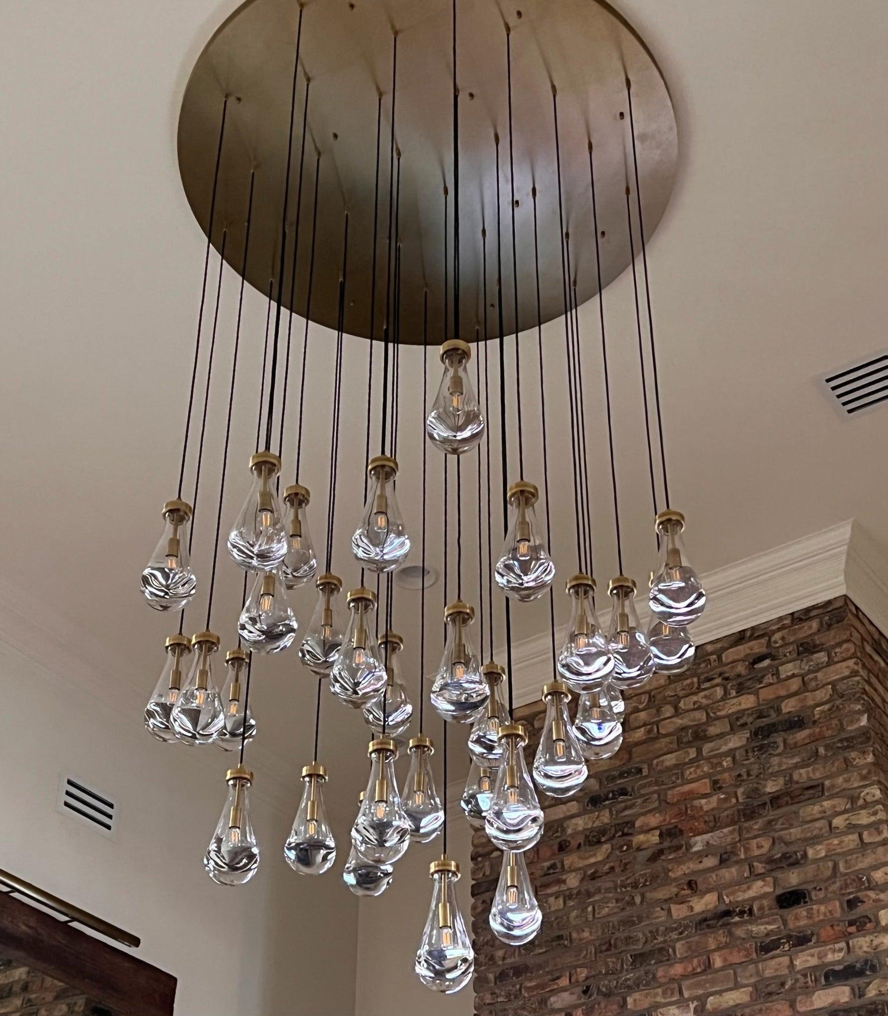 Soltaire Raindrop Round Chandelier 18"