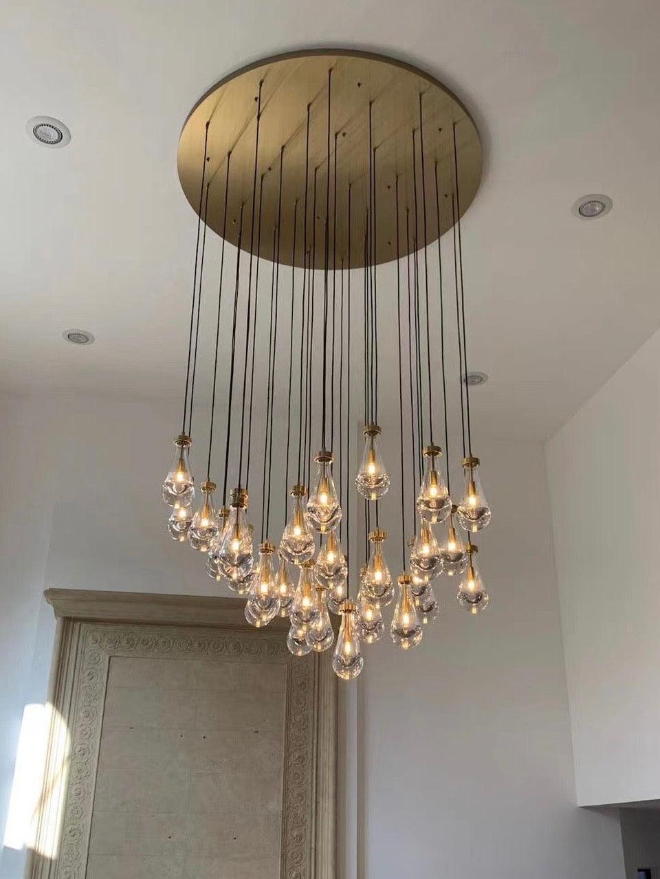 Soltaire Raindrop Round Chandelier 18"