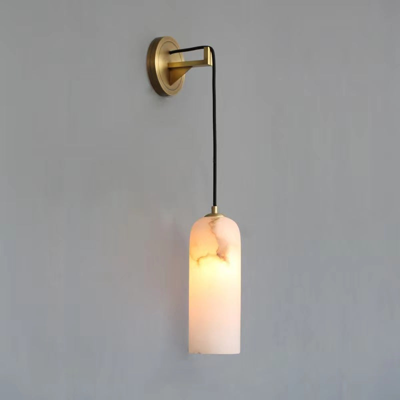 Louise Modern Alabaster Wall Sconce, Wall Lamp For Living Room,Bedroom Wall Light Fixtures Riviko