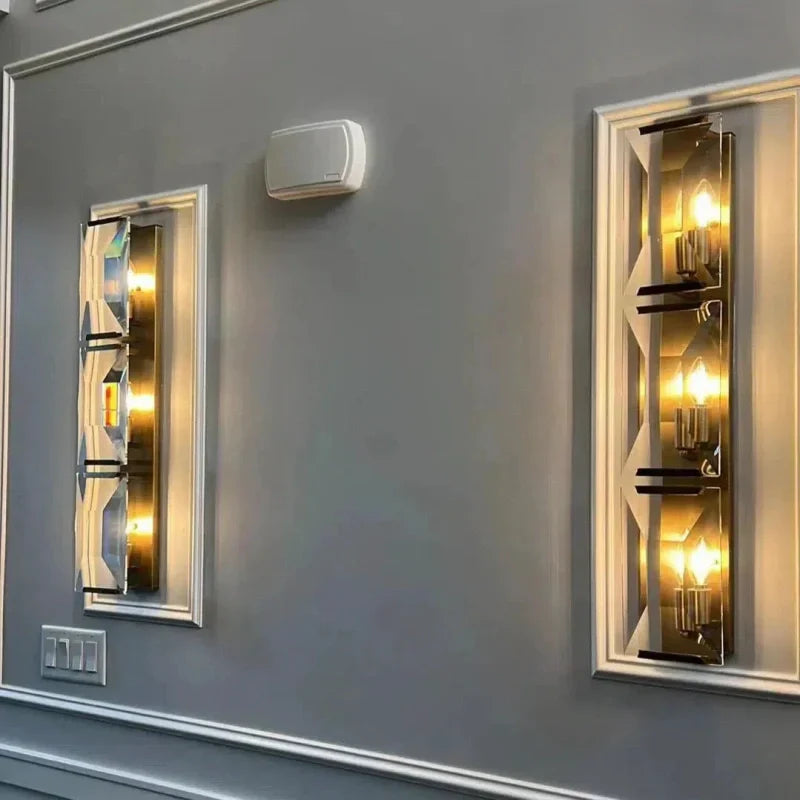 Harlew Crystal Triple Wall Lamp