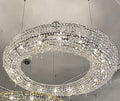 Unique Eccentric Circle Colorful Crystal Beads Chandelier Luxury Ceiling Lamp for Living/Dining Room