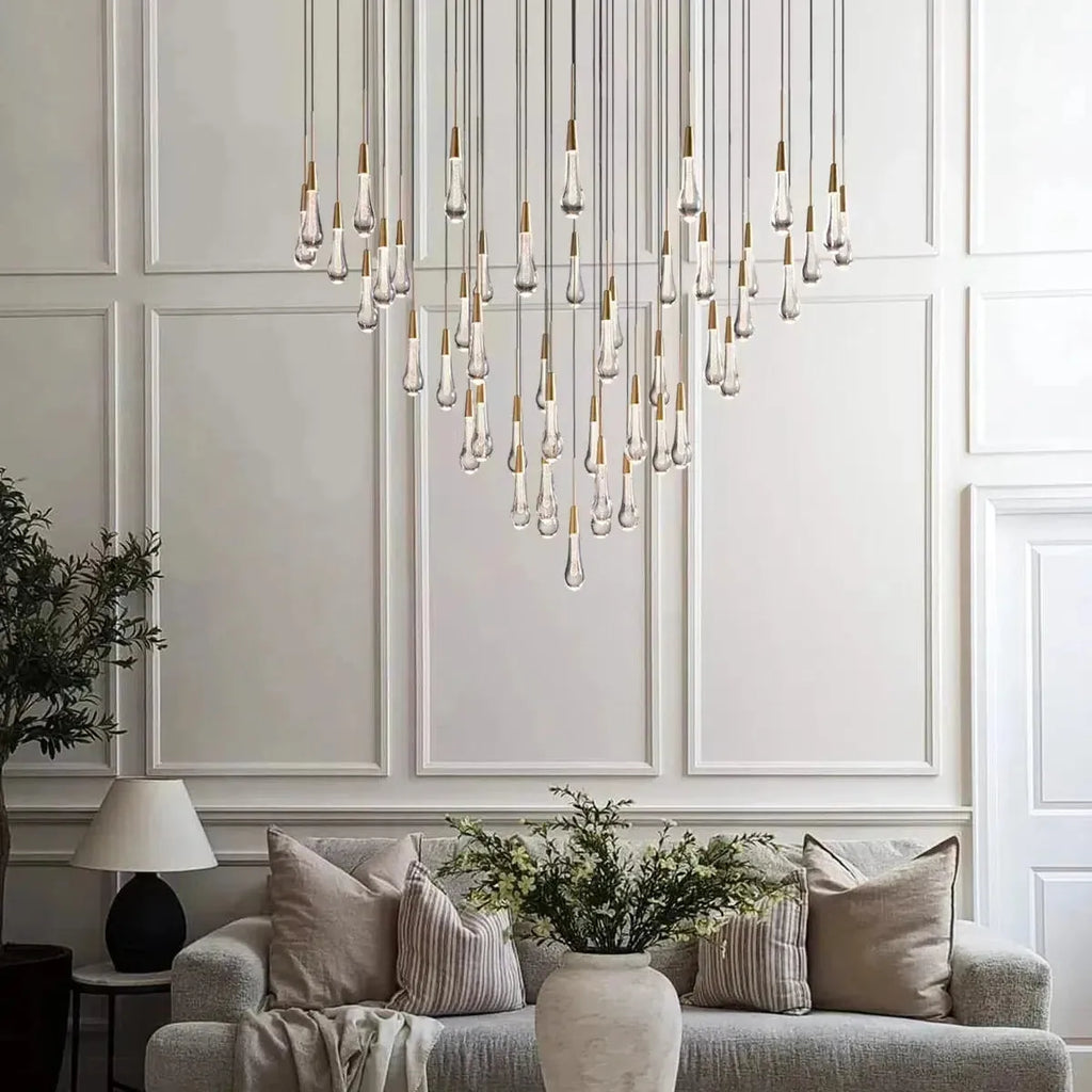 Soltaire Raindrop Round Chandelier 58"W