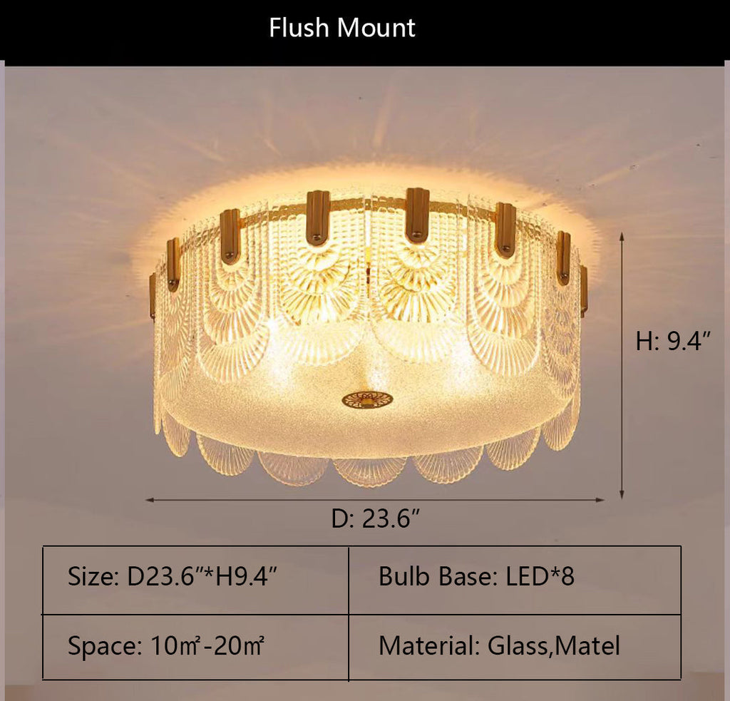 Nordic Light Luxury Patterned Glass Pendant Chandelier Suit for Living/Dining Room/Bedroom