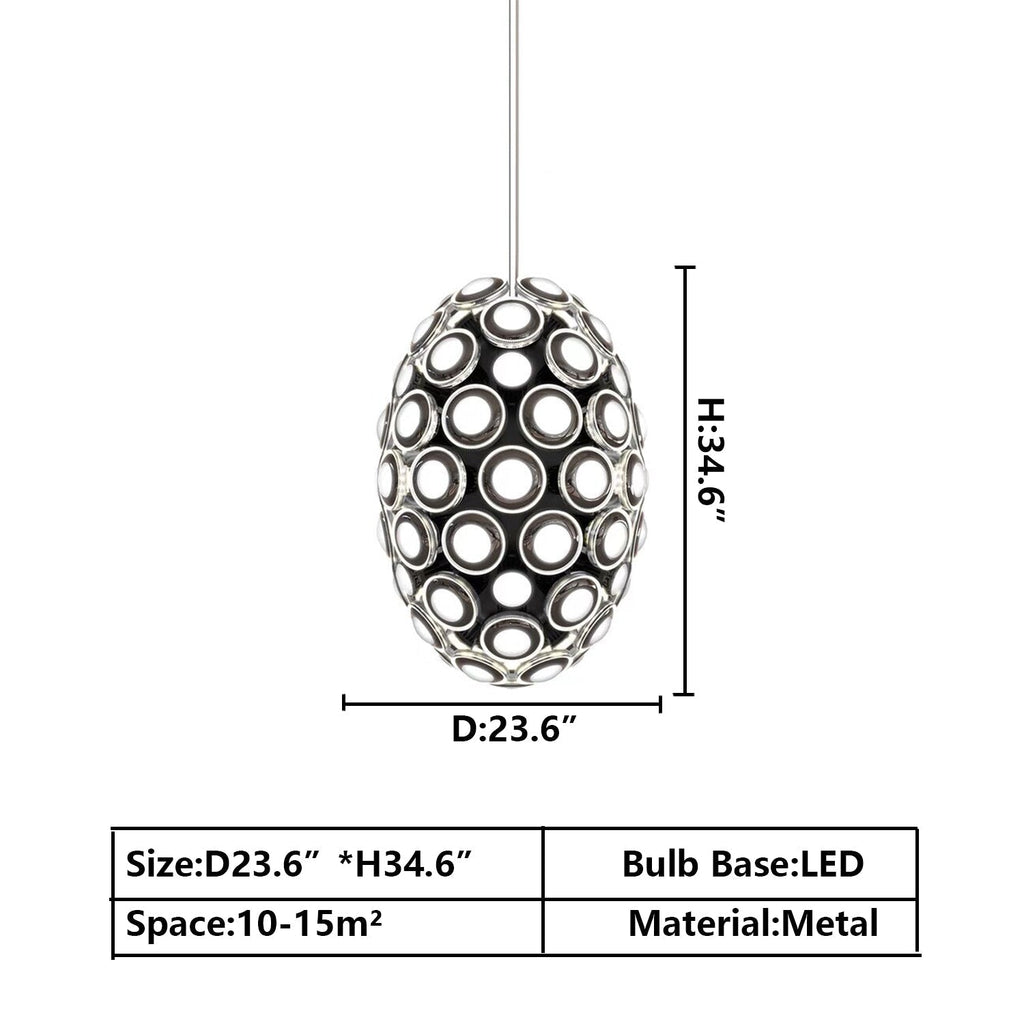 Modern Art Egg-shaped Chandelier Iconic Eyes LED Pendant Light For Dining Room/Living Room