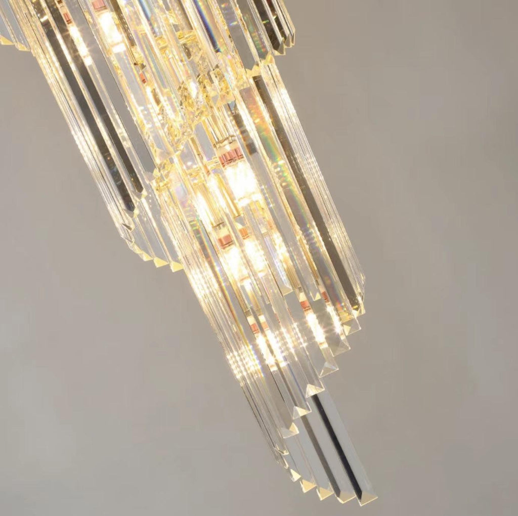 Riviko Grand Lumina Spiral K9 Crystal Chandelier - Background Shot