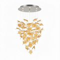 Multicolor Crystal Spiral Maple Leaf Chandelier
