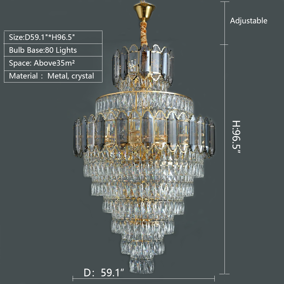 Riviko Grand Radiance Round K9 Crystal Chandelier - Background Shot