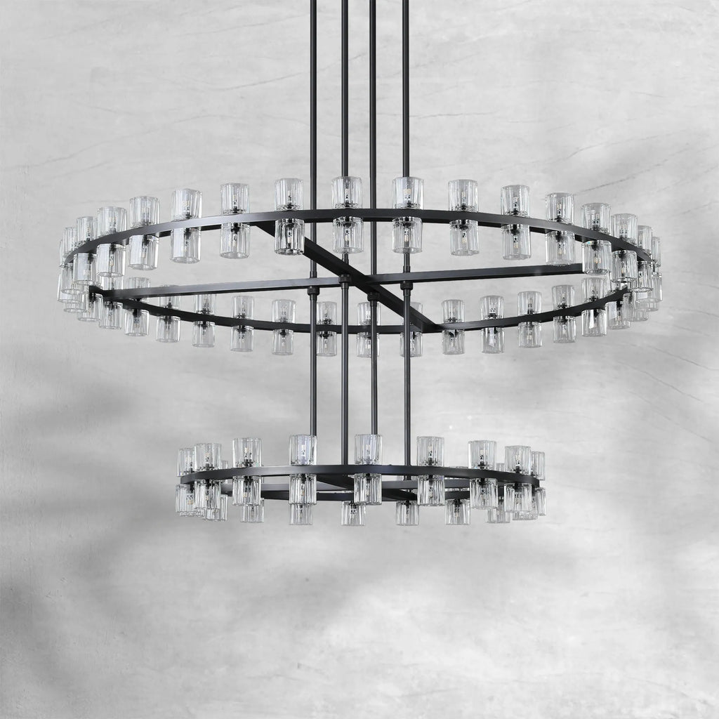 Riviko Grand Deco Tiered Round Chandelier 60" - Background Shot
