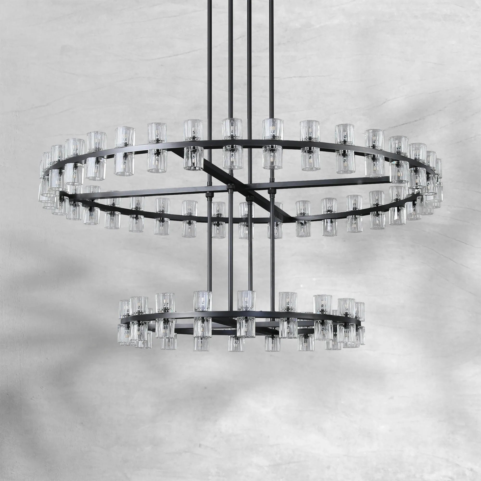 Riviko Grand Deco Tiered Round Chandelier 60" - Background Shot