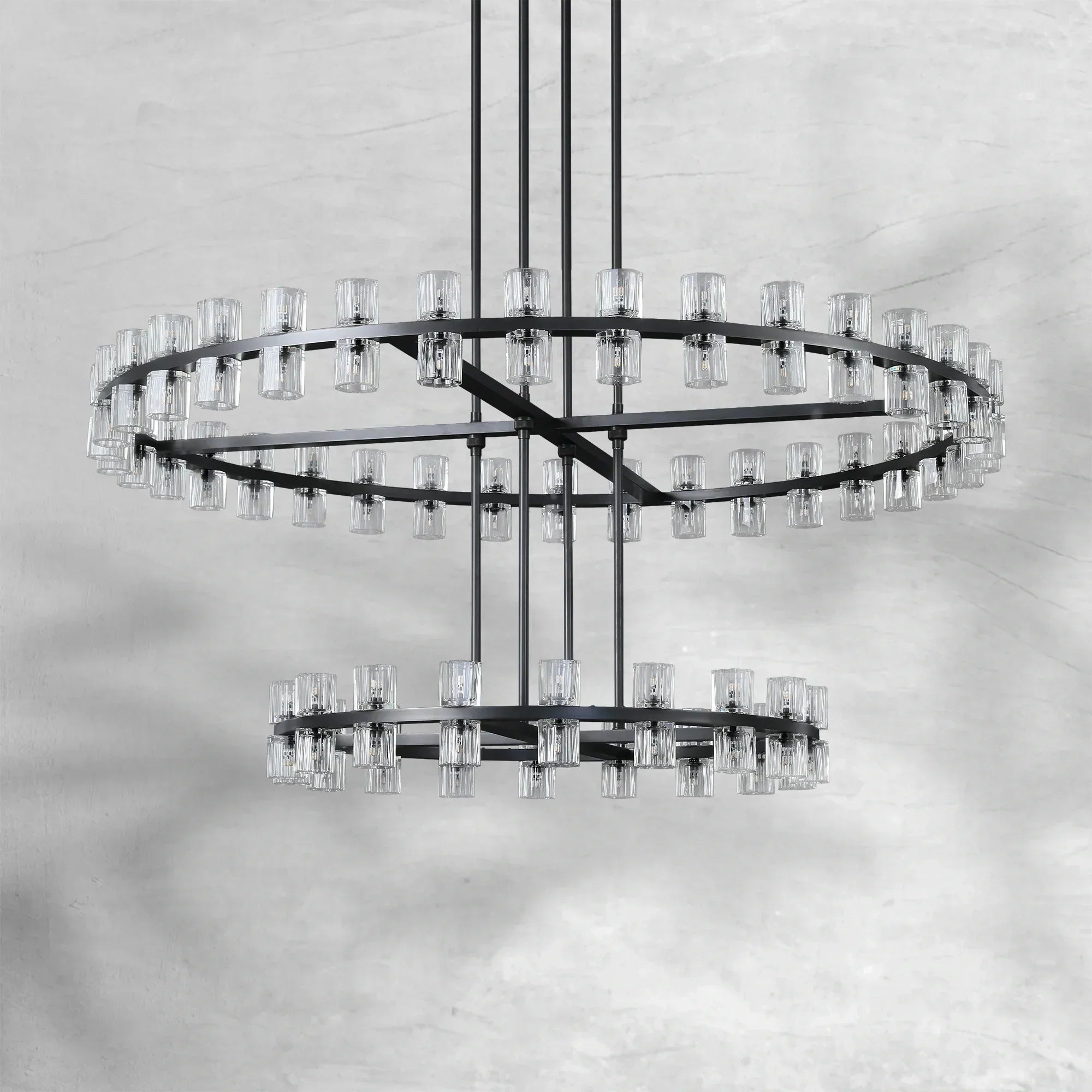 Arcachen Crystal Round 2-Tier Chandelier 60"