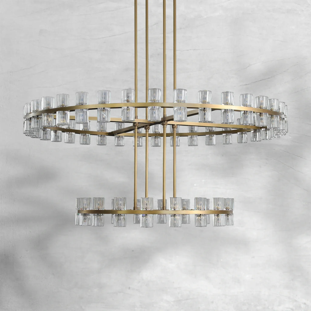 Arcachen Crystal Round 2-Tier Chandelier 60"