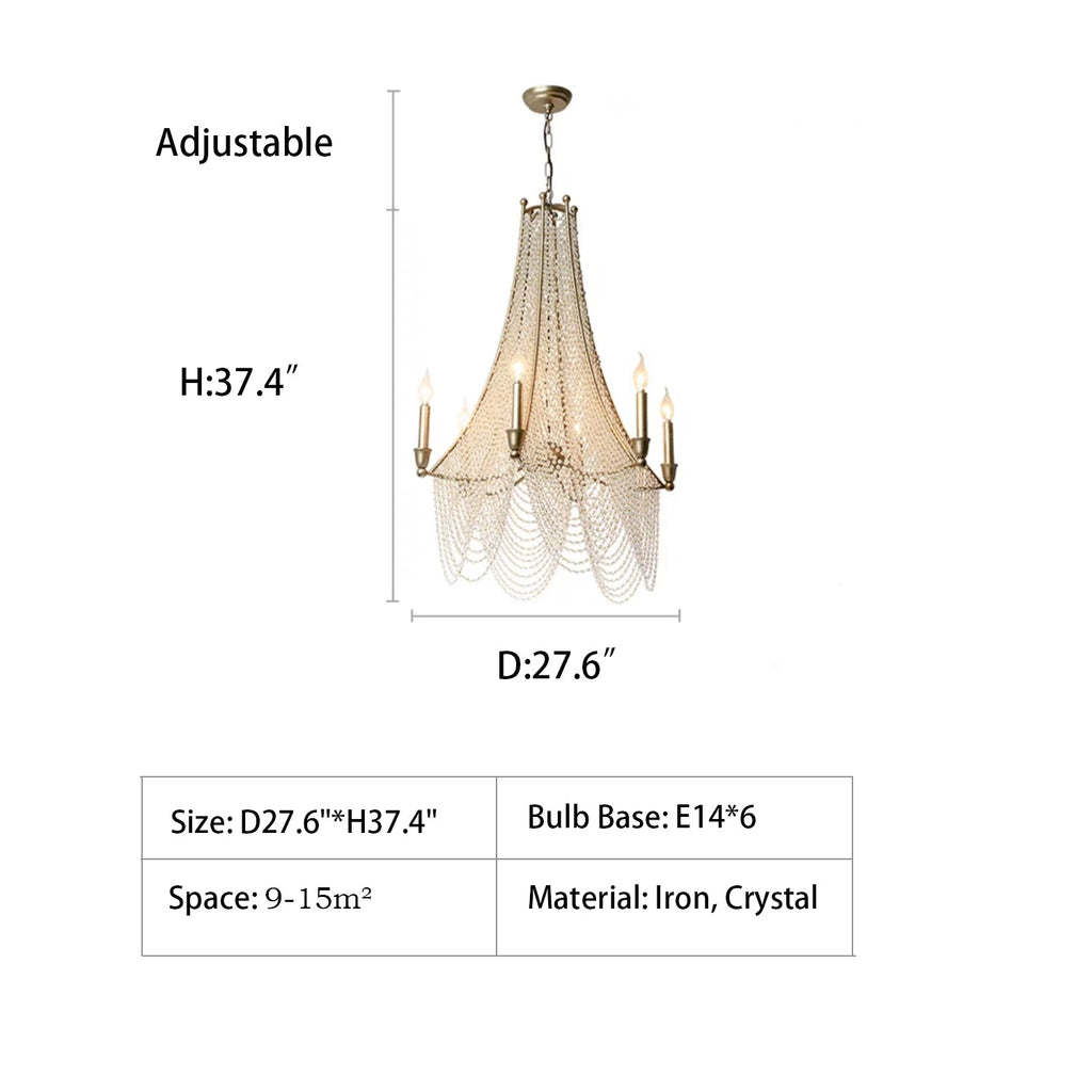 Riviko Grand Bohemian Crystal Beaded Candle Chandelier - Background Shot