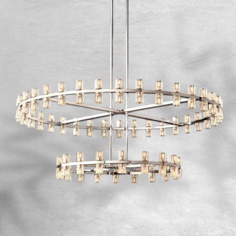 Riviko Grand Deco Tiered Round Chandelier 60" - Background Shot