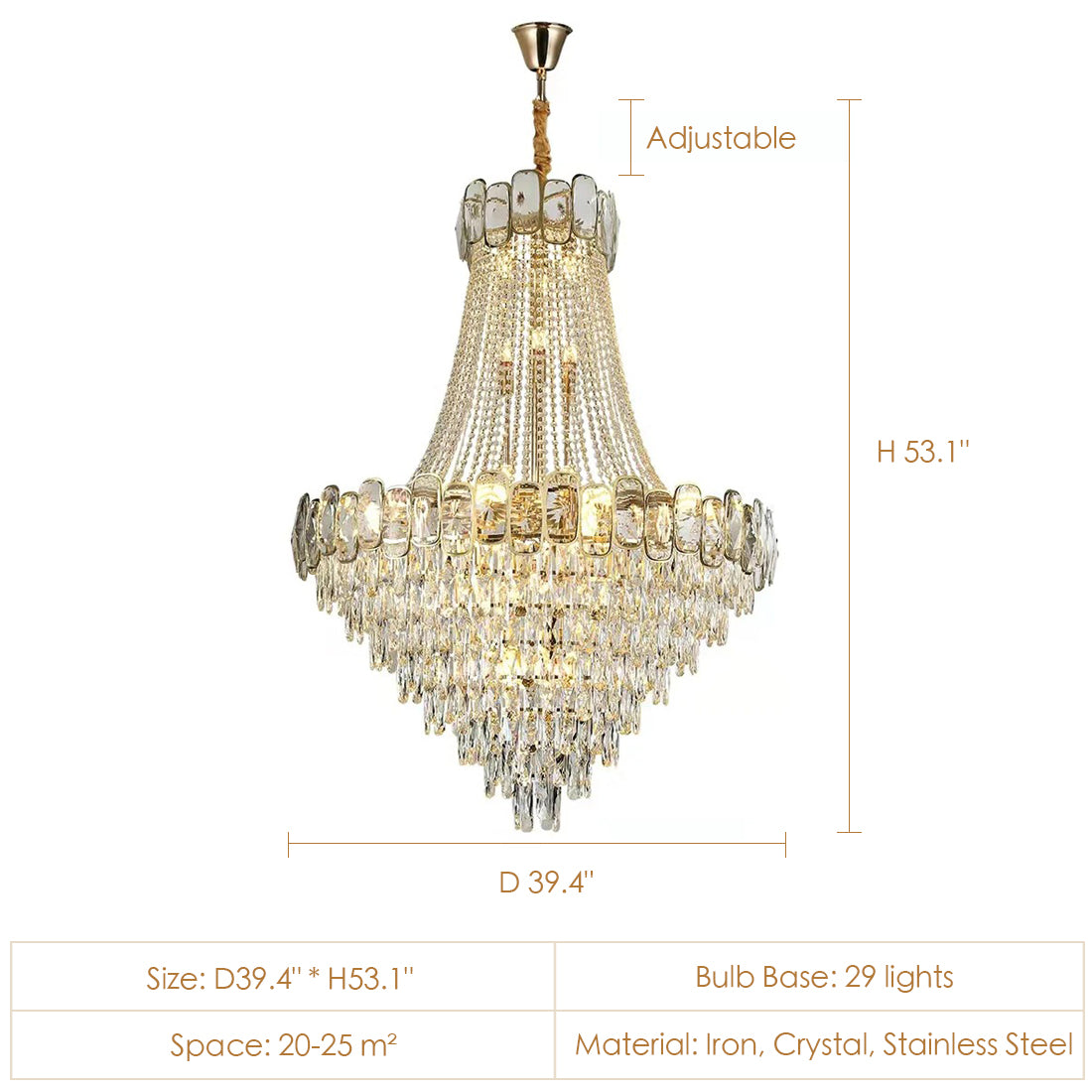 Riviko Grand Lumina K9 Crystal Round Chandelier - Background Shot