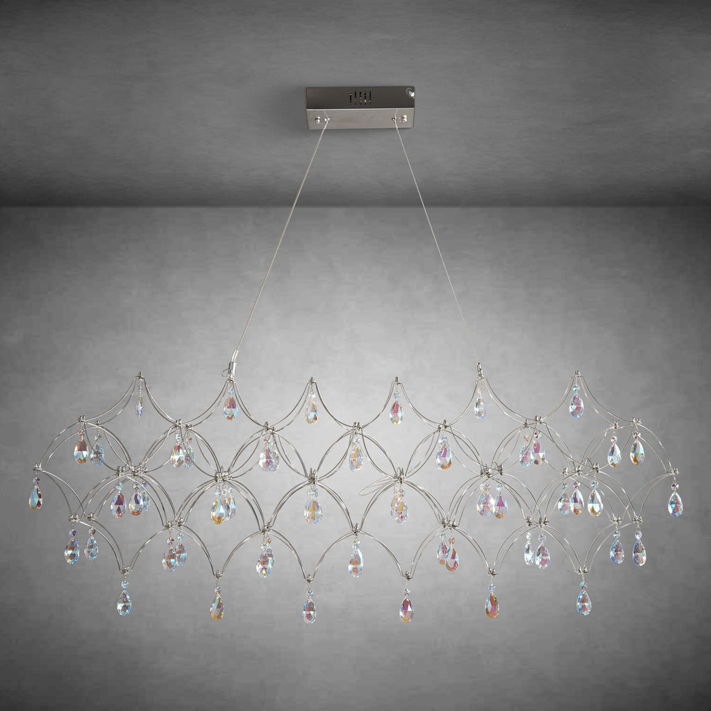 Crystal Chandelier Sliver Ceiling Light Fixture