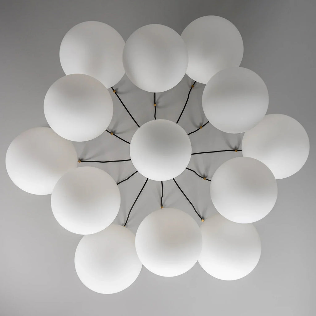 Terry Spider Alabaster Ball Chandelier, Luxurious Alabaster Chandelier Chandelier Riviko