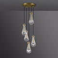Soltaire Raindrop Round Chandelier 5 Lights 14"D