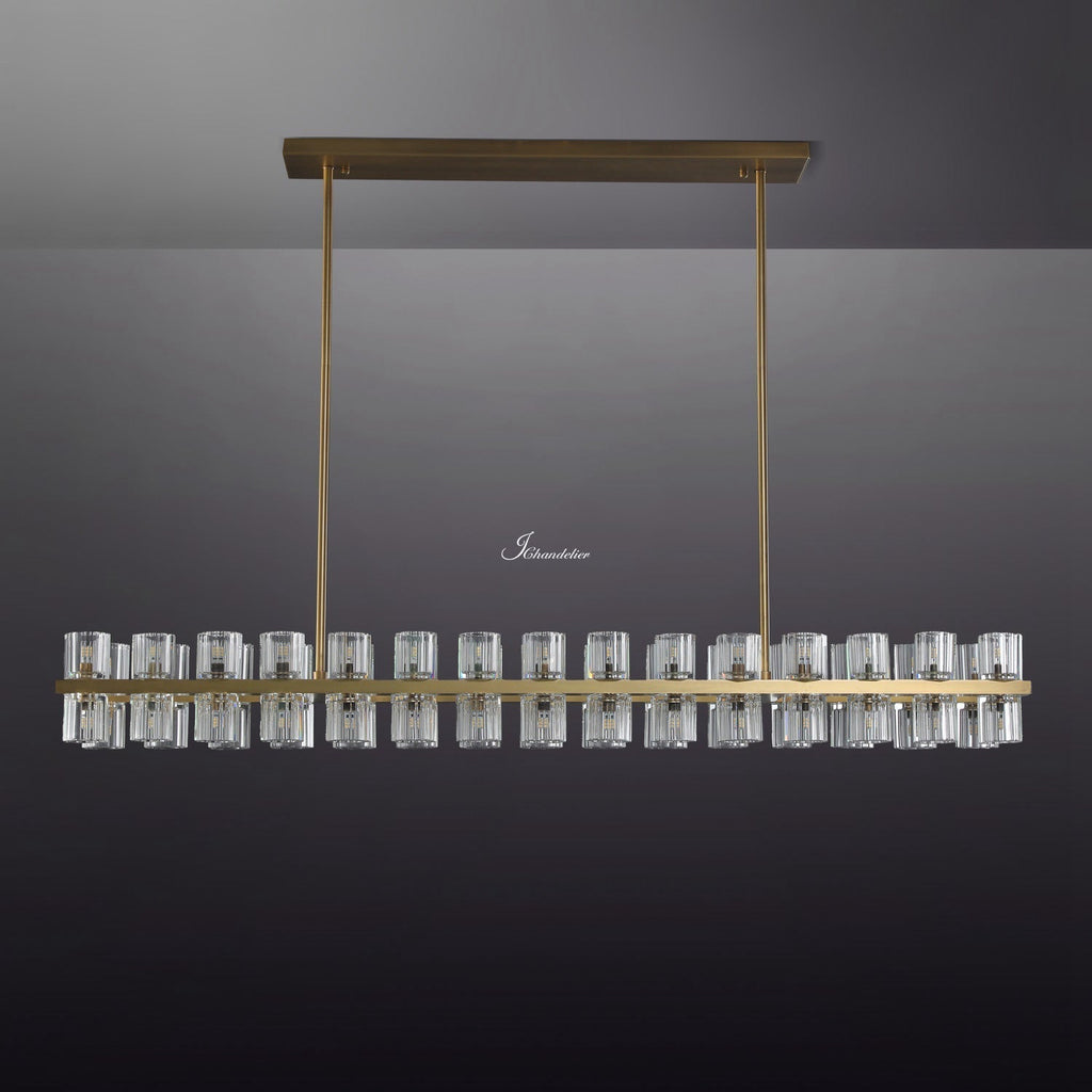 Arcachen Crystal Rectangular Chandelier 54"