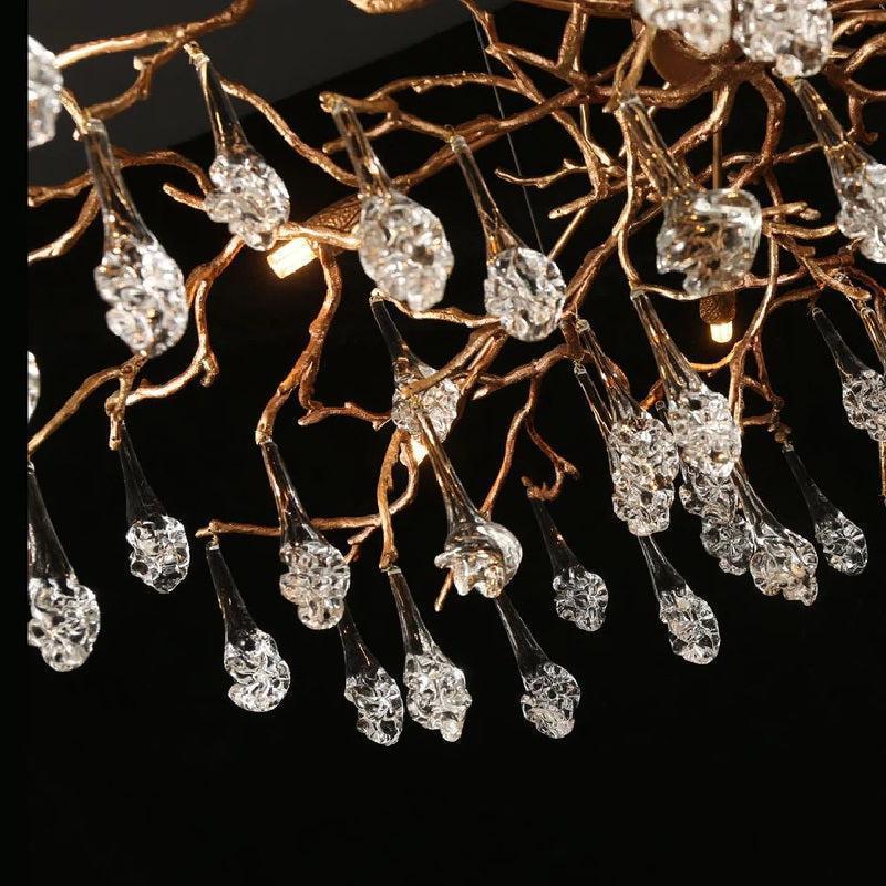 Riviko Verdant Bloom Brass Branch Chandelier - Background Shot