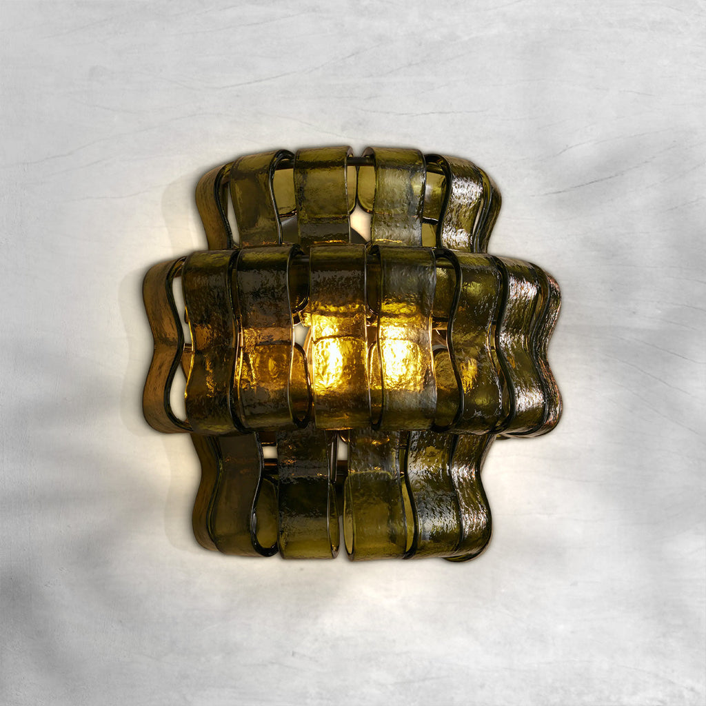 Riviko Lumina Sculpted Glass Wall Sconce - Background Shot