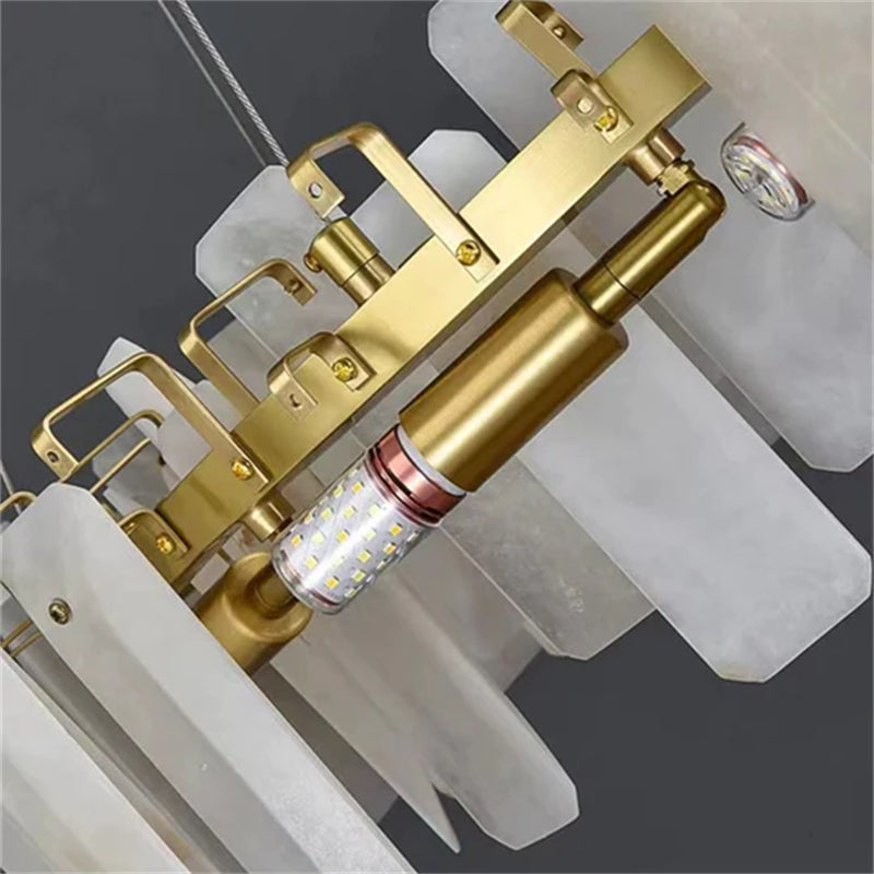 Carlos Modern Alabaster Round Chandelier, Real Alabaster Chandlier Over Dining Table chandelier Riviko