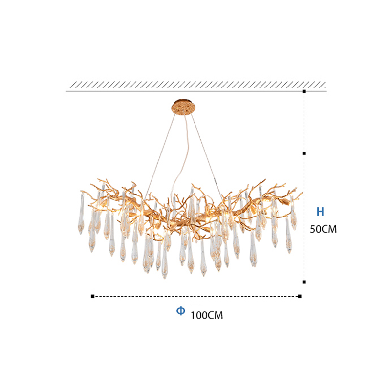 Riviko Verdant Canopy Brass Branch Chandelier - Background Shot