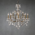 19th C. Rochelle Iron & Crystal Round Chandelier 28"