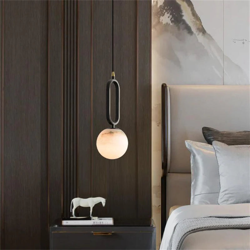 Alita Modern Alabaster Sphere Pendant Light For Bedroom Pendant Light Riviko
