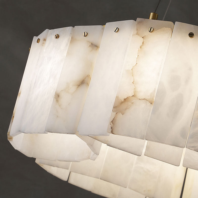 Contemporary Alabaster Flush Mount Ceiling Lamp Chandeliers Riviko