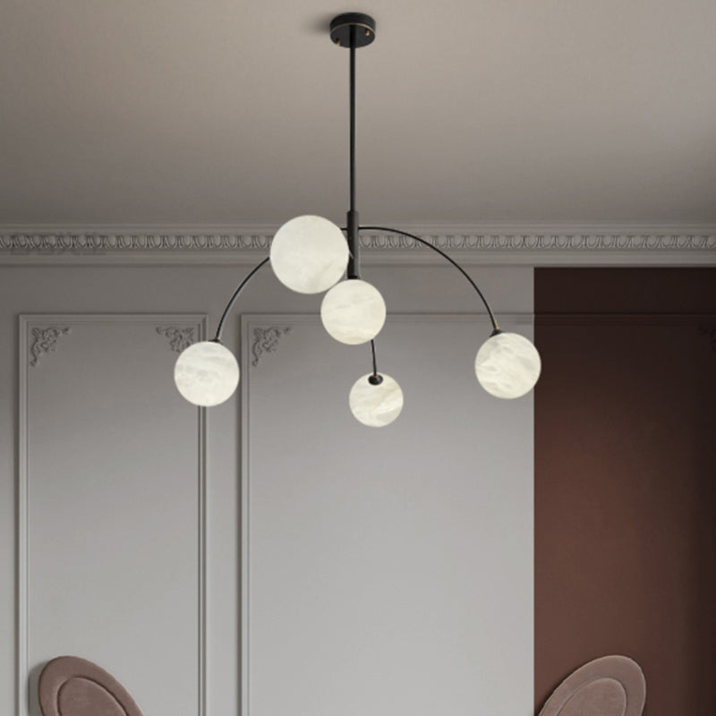 Nordic Postmodern Alabaster Arc Chandelier chandeliers for dining room,chandeliers for stairways,chandeliers for foyer,chandeliers for bedrooms,chandeliers for kitchen,chandeliers for living room Riviko
