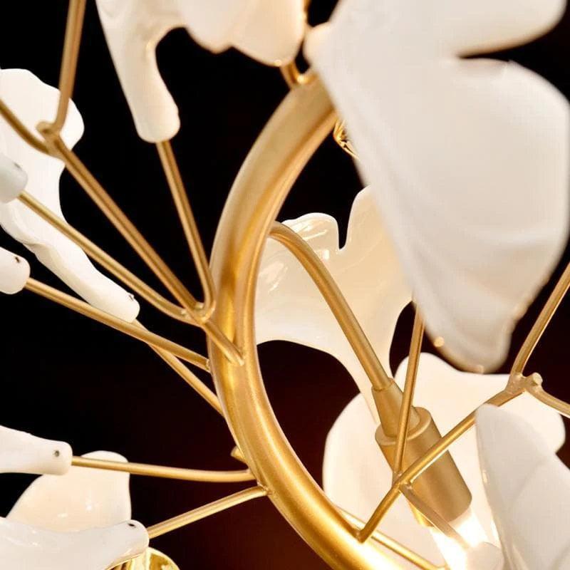 Riviko Ginkgo Bloom Ceramic Petal Chandelier - Background Shot