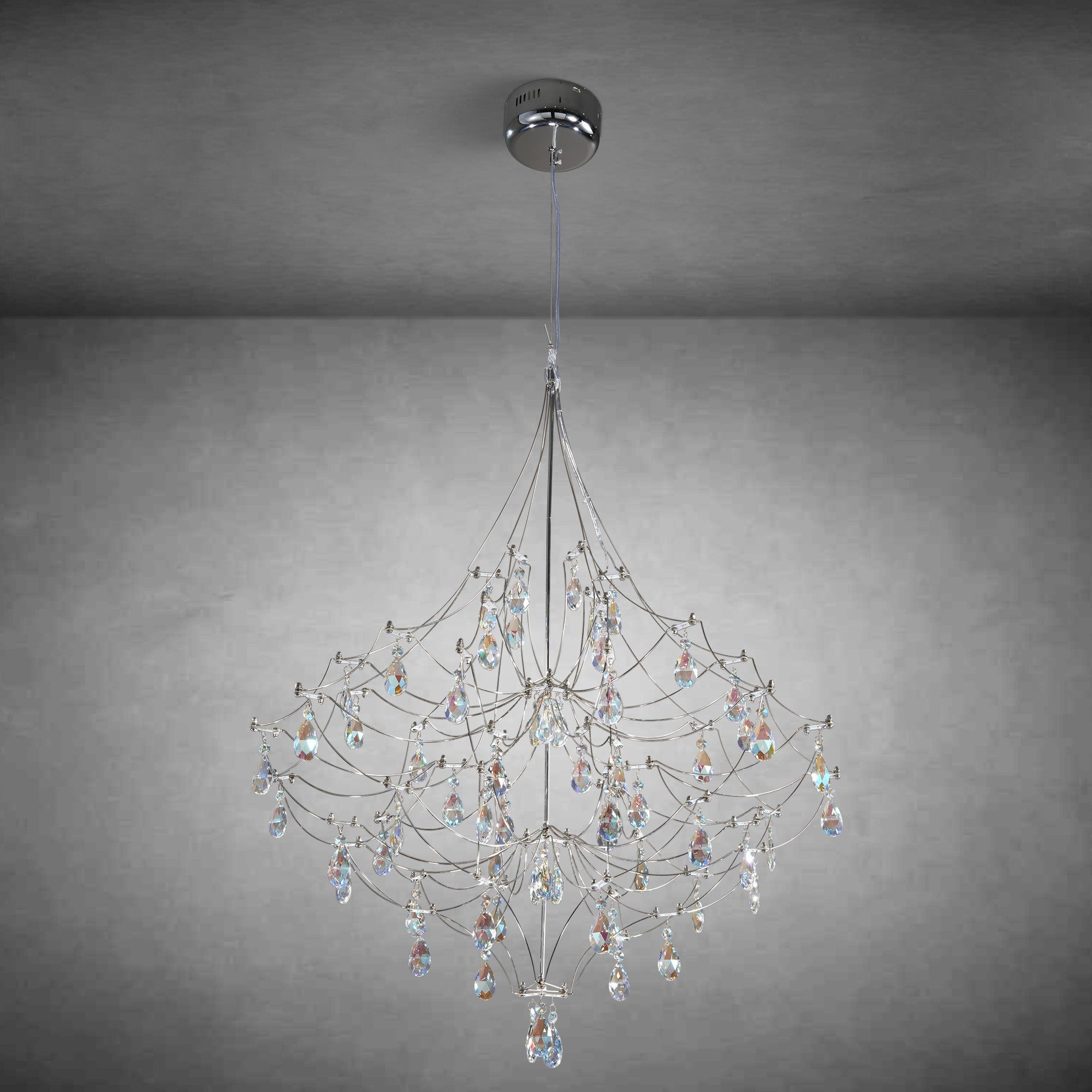 Crystal Chandelier Sliver Ceiling Light Fixture