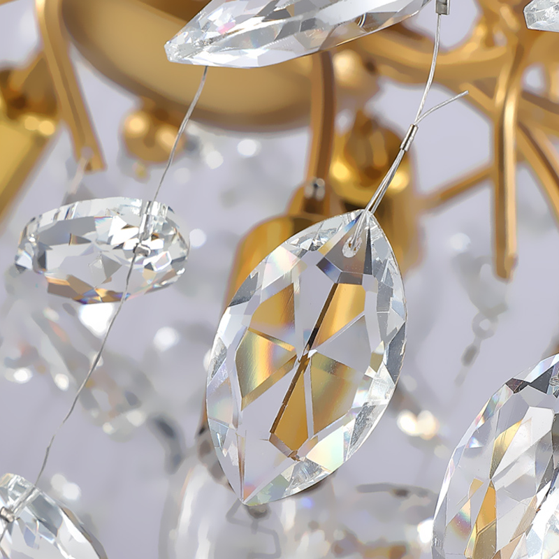 Riviko Veridian Bloom Crystal Branch Chandelier - Background Shot