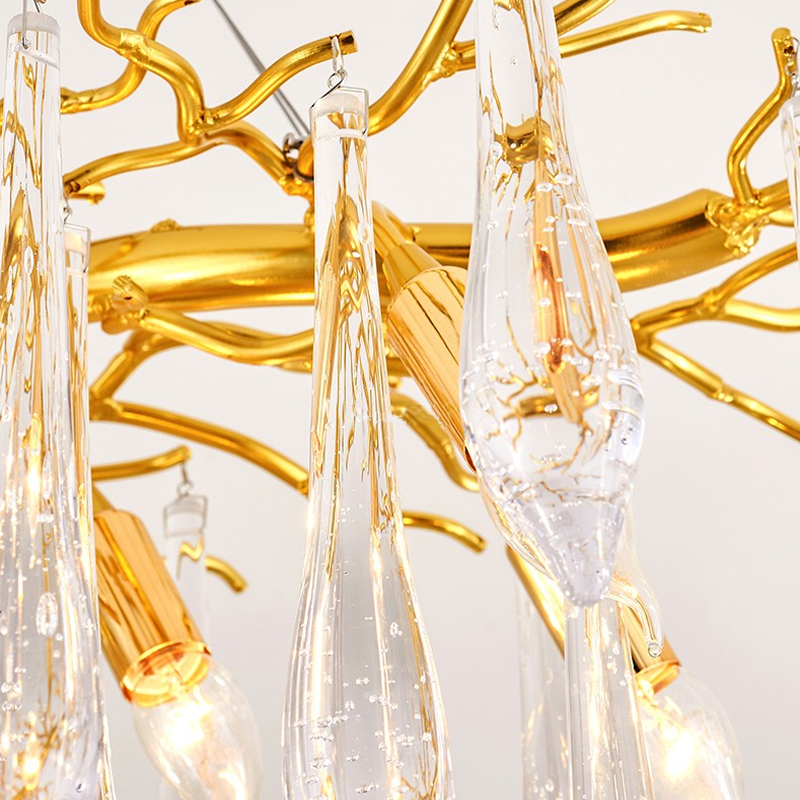 Riviko Veridian Bloom Crystal Branch Chandelier - Background Shot