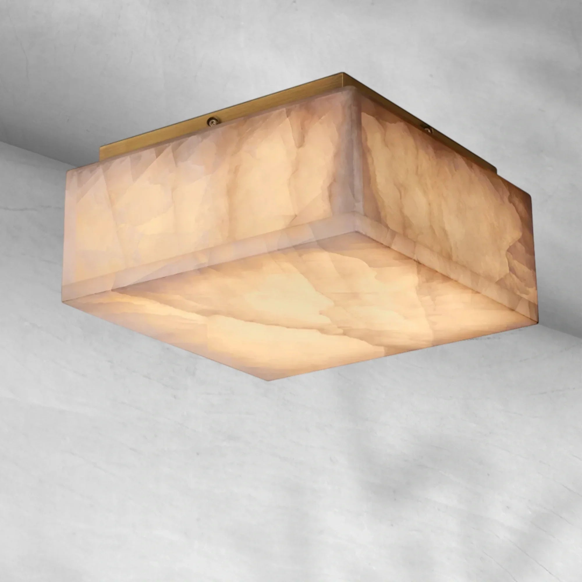Riora Calcite Square Flushmount 6"10"14"