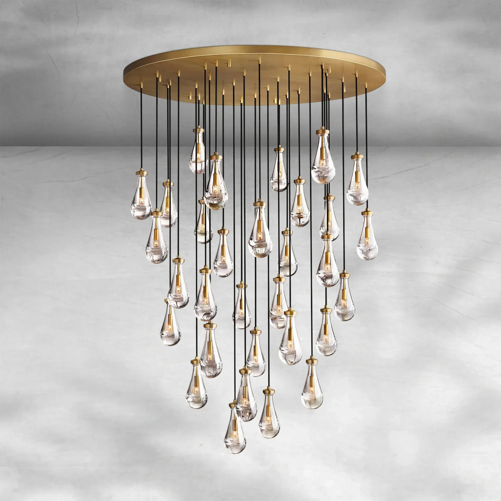 Soltaire Raindrop Round Chandelier 60"