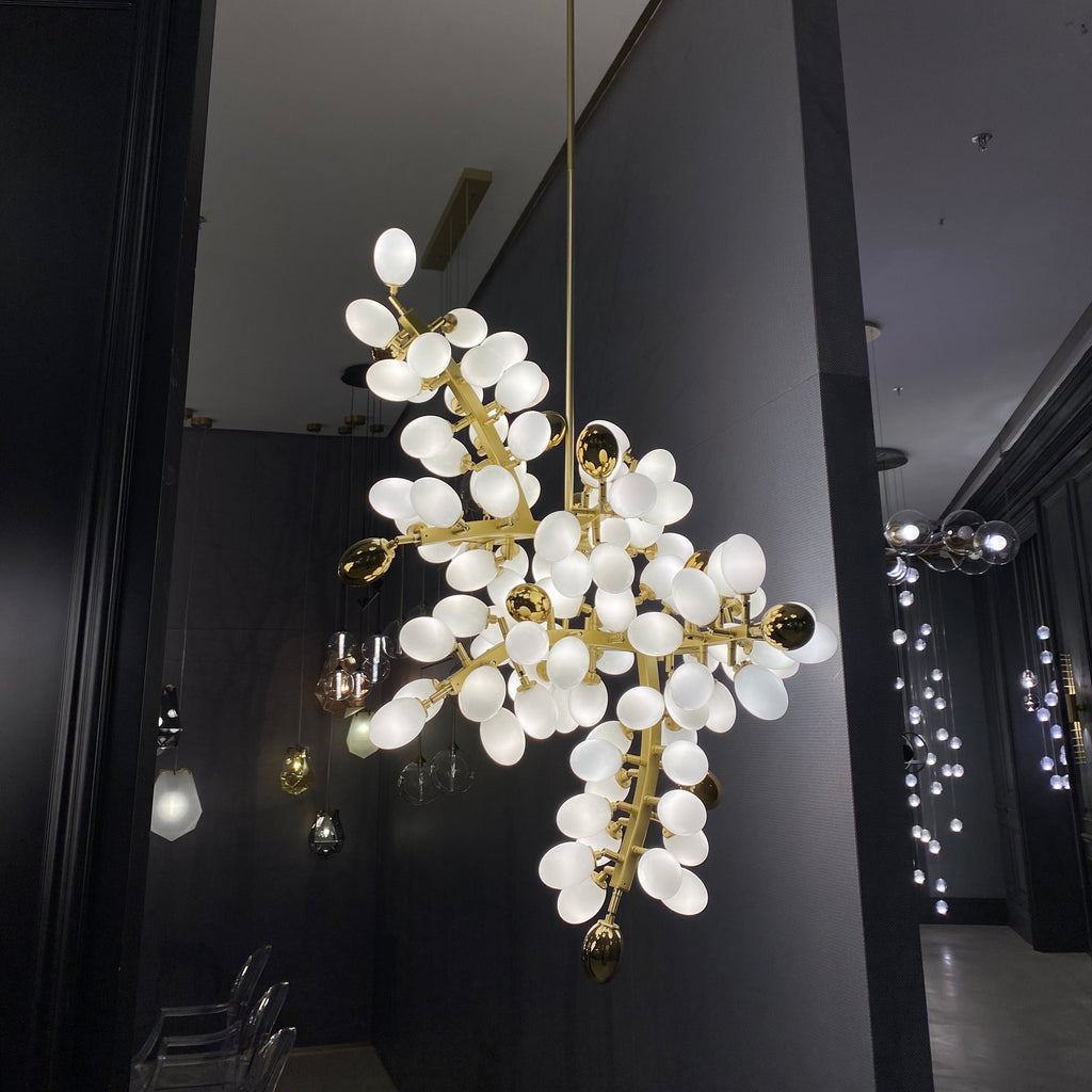 Light Luxury Nordic Creative Art Designer Pure White Grape Chandelier for Living/Dining Room Chandeliers Riviko A Style: D37.4"*H53.1"/105 Lights/35 kg Warm Light