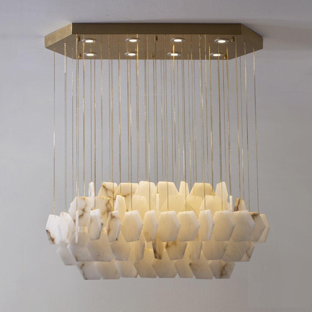 Riviko Alabaster Bloom Sculptural Chandelier - Background Shot
