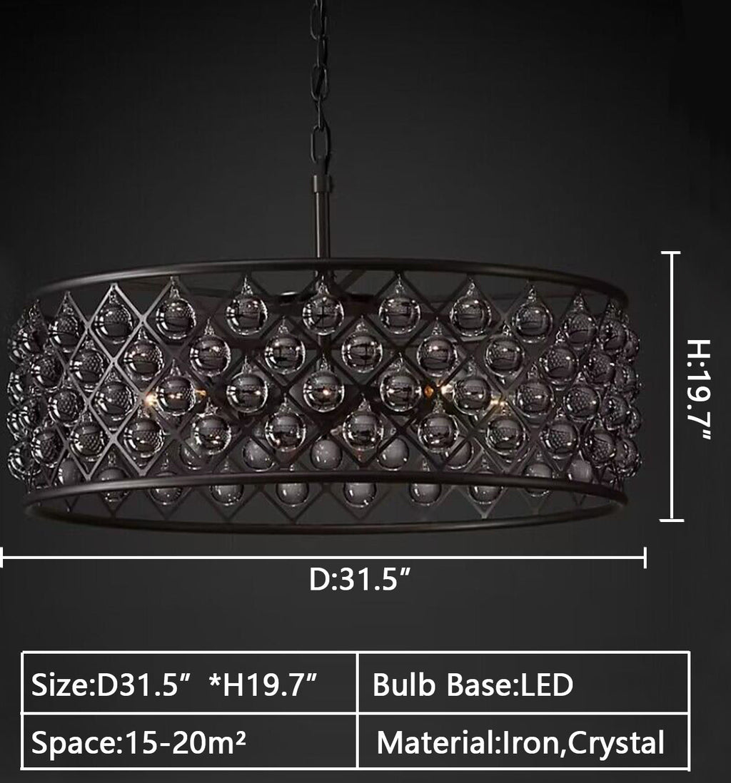 Post-modern Raindrop Crystal Chandelier Rectangle/Round Light Fixture for Living Room/Dining Table