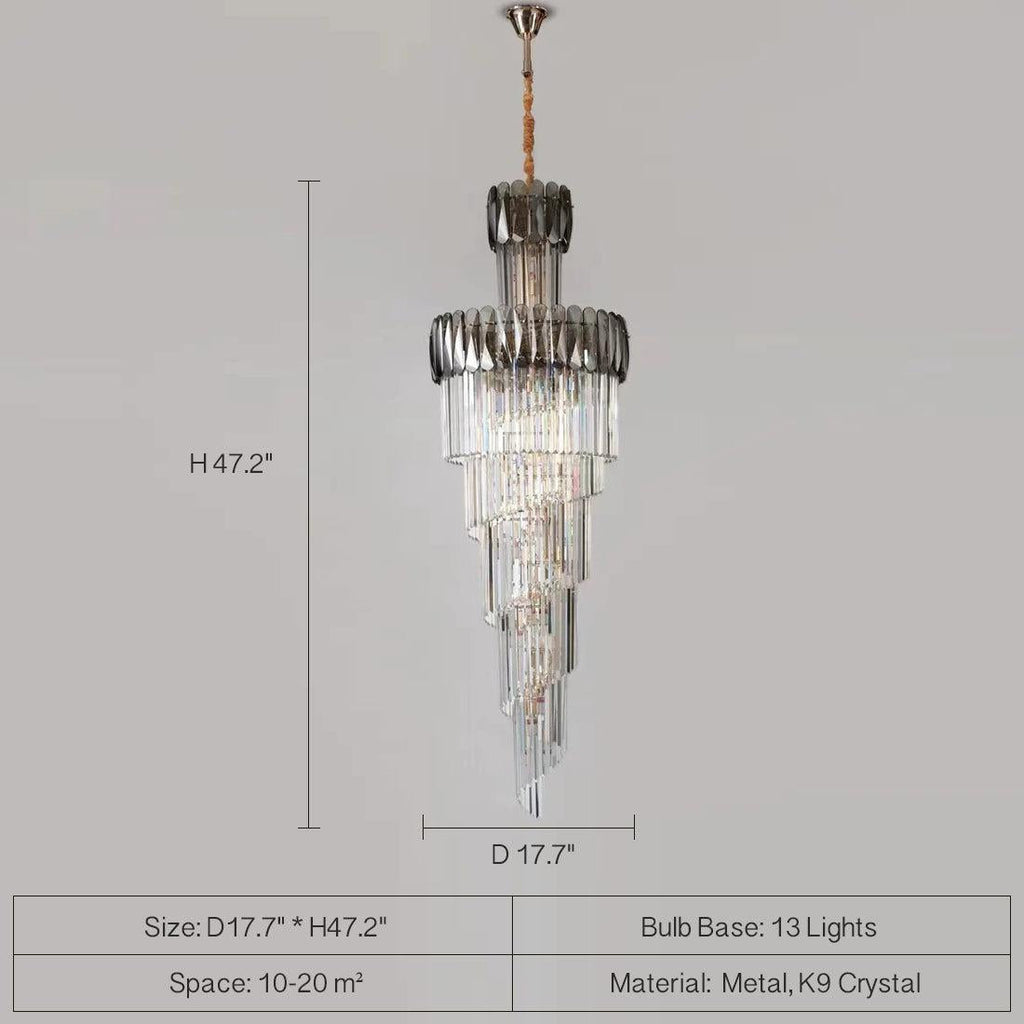 Riviko Grand Lumina Spiral K9 Crystal Chandelier - Background Shot
