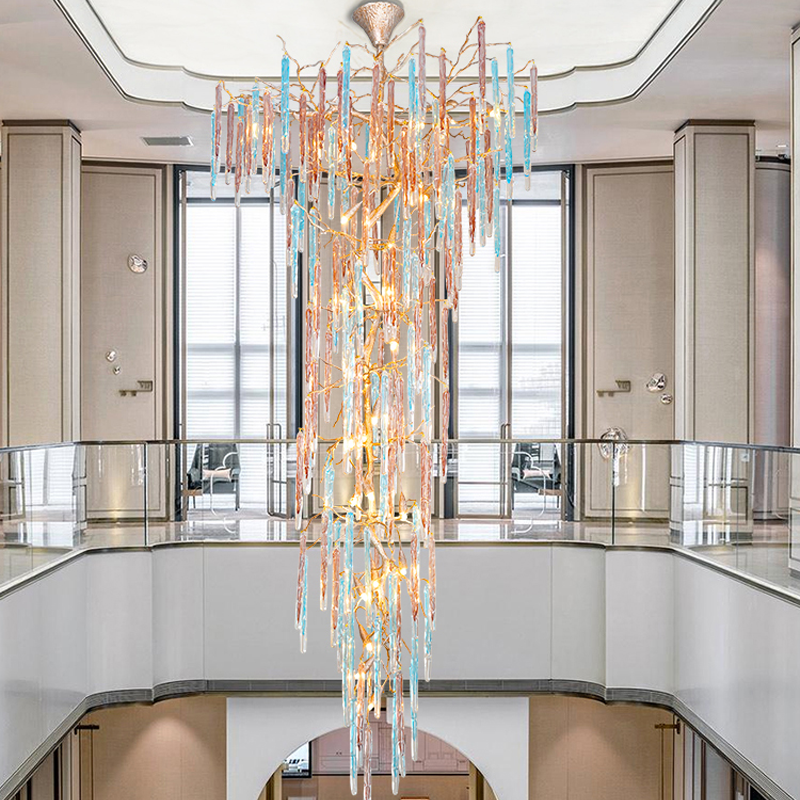 Riviko Veridian Bloom Branch Chandelier - grand American estate foyer