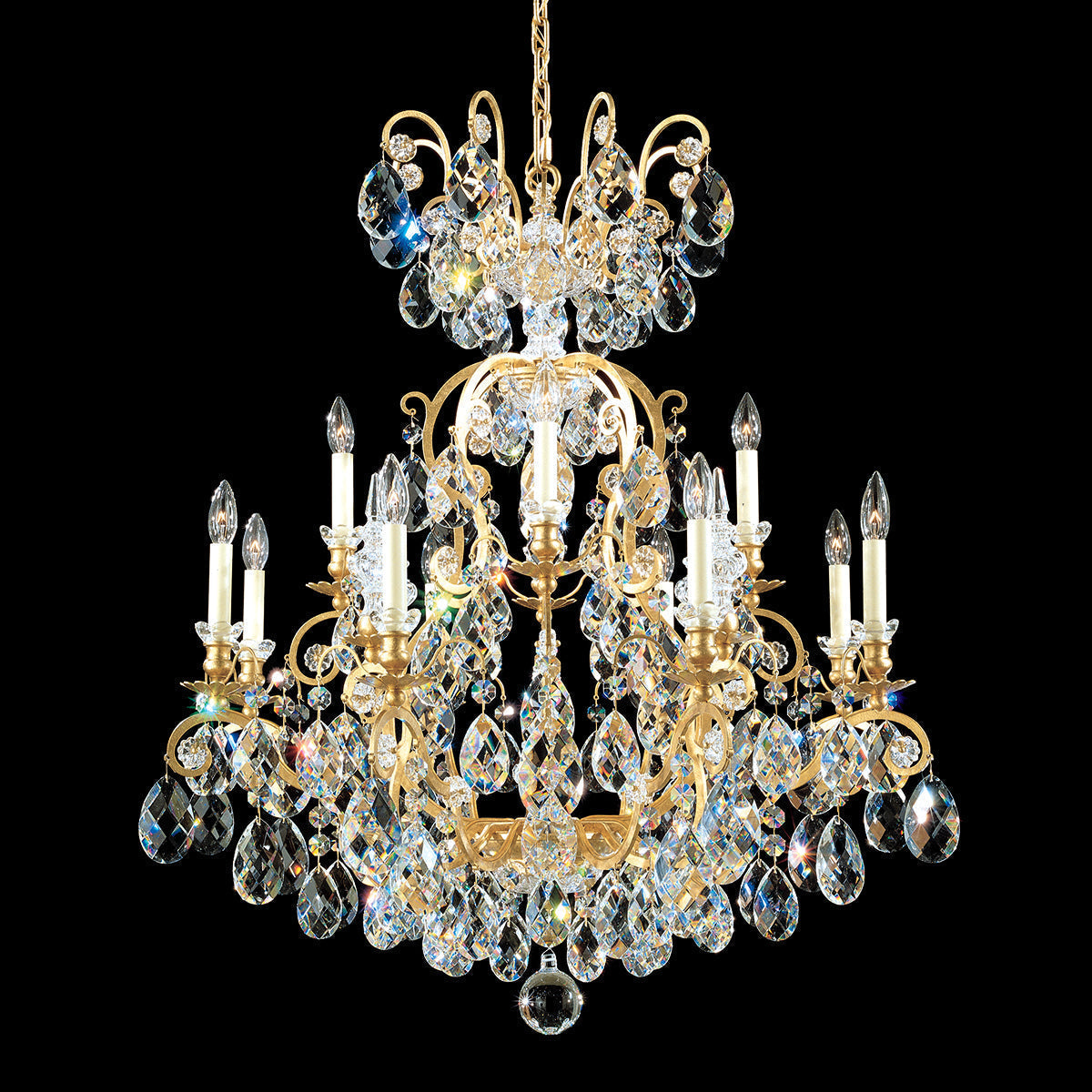 Riviko Regal Grandeur 12-Light Chandelier 32" - Background Shot