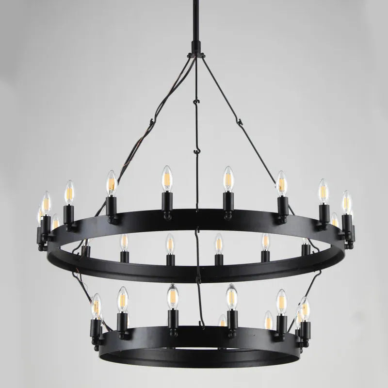 Celestine Vintage Round Chandelier Black Color