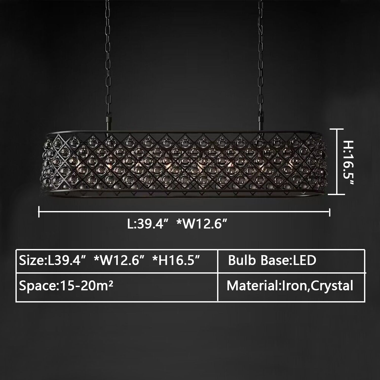 Post-modern Raindrop Crystal Chandelier Rectangle/Round Light Fixture for Living Room/Dining Table