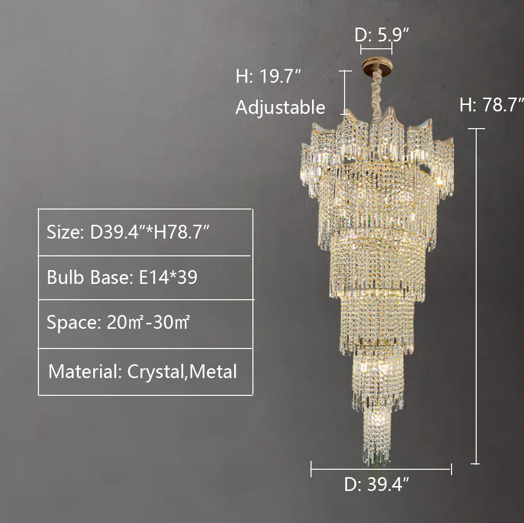 Riviko Grand Opulence Multi-tiered Crystal Chandelier - Background Shot