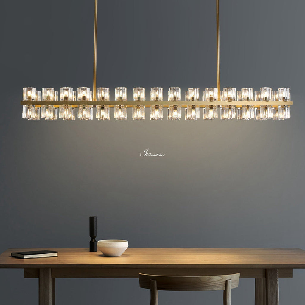 Arcachen Crystal Rectangular Chandelier 54"