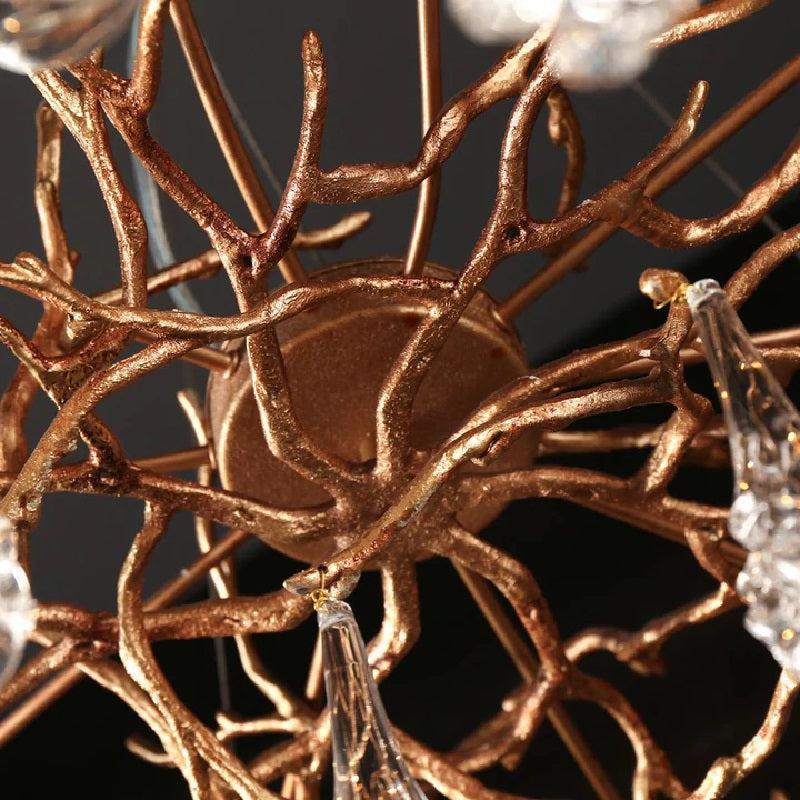 Riviko Verdant Bloom Brass Branch Chandelier - Background Shot