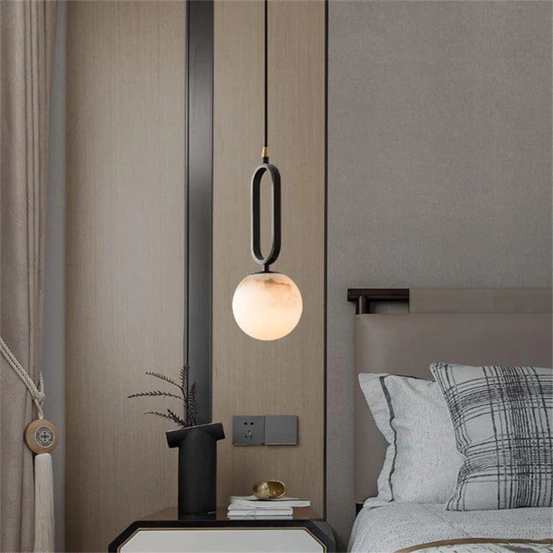 Alita Modern Alabaster Sphere Pendant Light For Bedroom Pendant Light Riviko